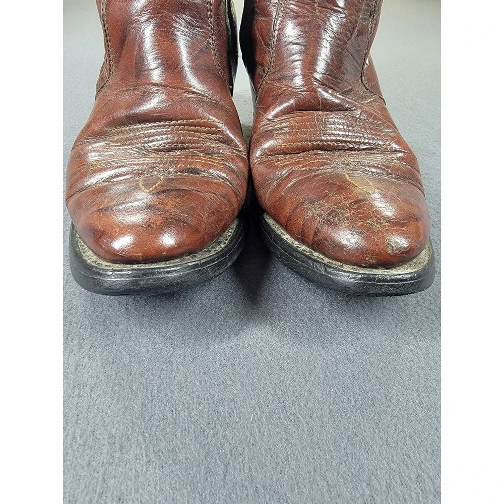 Durango Boots Womens 7.5‎ Brown Leather Heel Western Ankle Side Zip Stitched